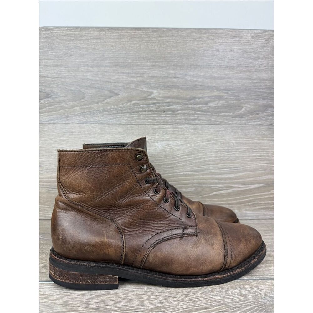 Thursday Boot CO Captain Men's Sz 11.5 Brown Distressed Leather Mid Lace Up Boot